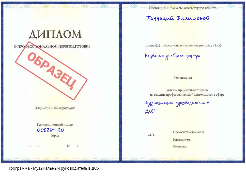 Музыкальный руководитель в ДОУ Куйбышев