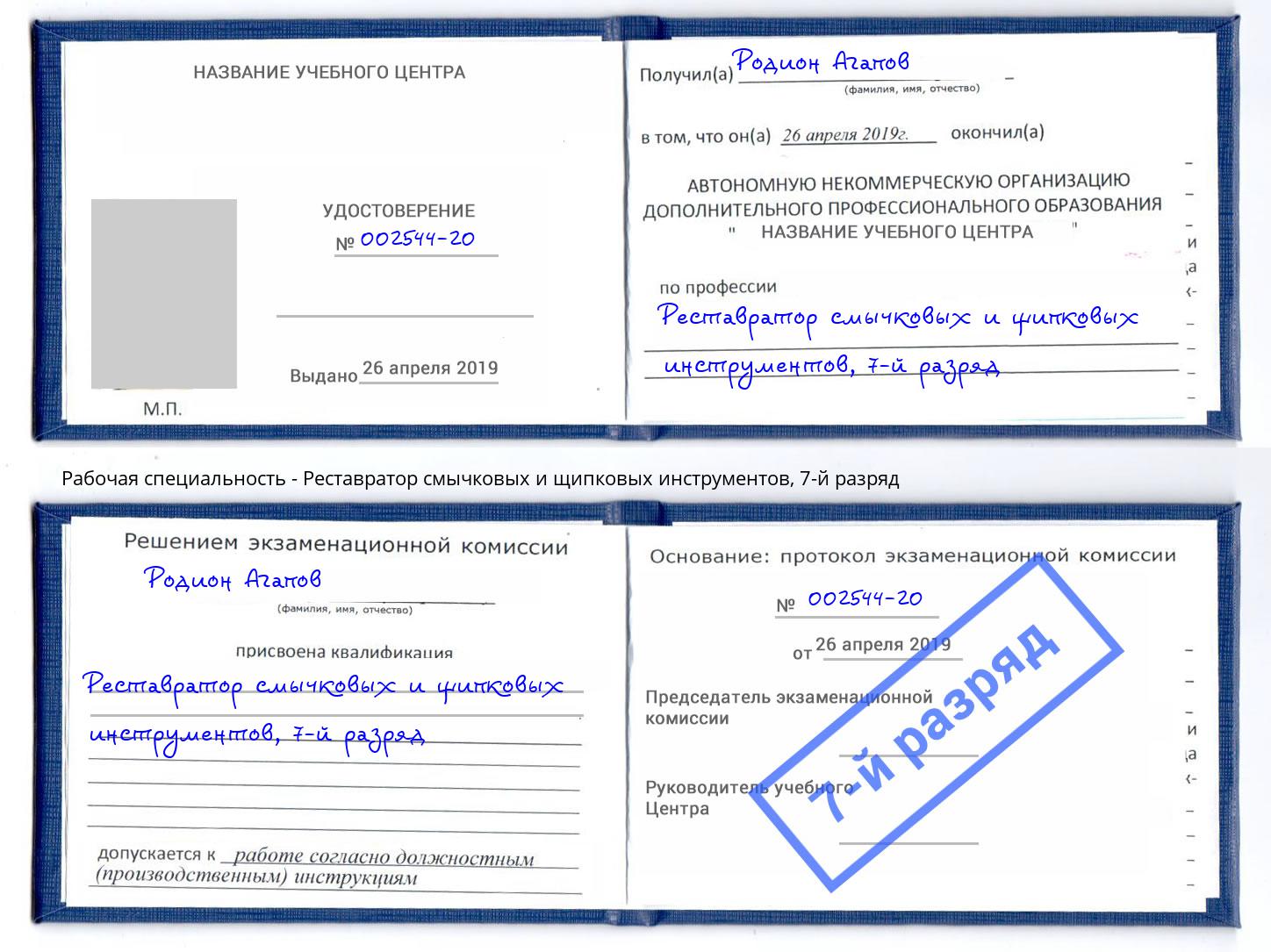 корочка 7-й разряд Реставратор смычковых и щипковых инструментов Куйбышев